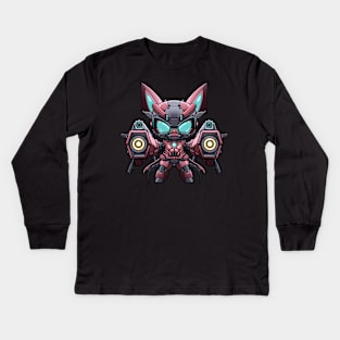 The Tiny Titan - Chibi Batman Robot Kids Long Sleeve T-Shirt